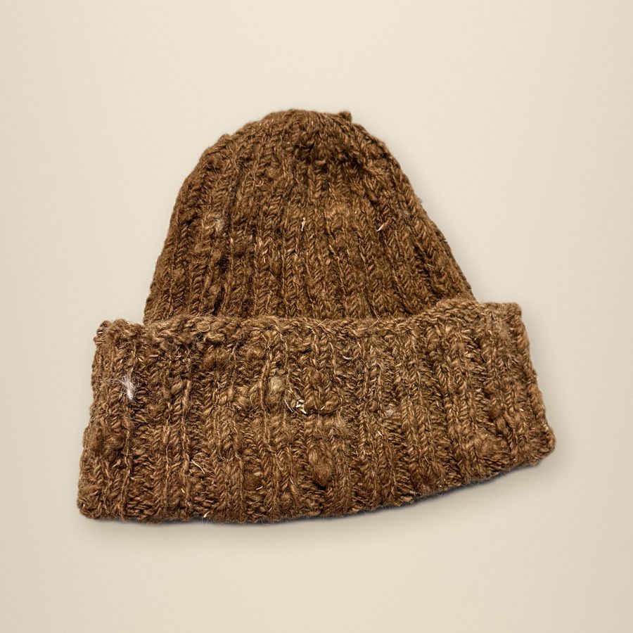 Ribbed Beanie: Natural Brown 2